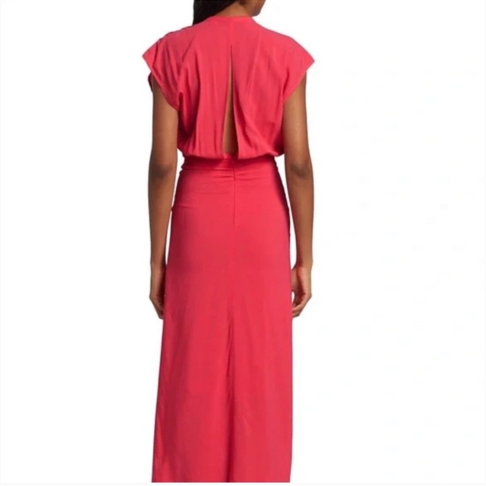 IRO Nima Sleeveless Ruched Hot Coral Dress 40 US 8 - Picture 2 of 16